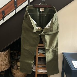 Spikes X060 Taper Leg 13.5 Oz Japanese Olive Warp Green Weft. Mens selvedge 35”